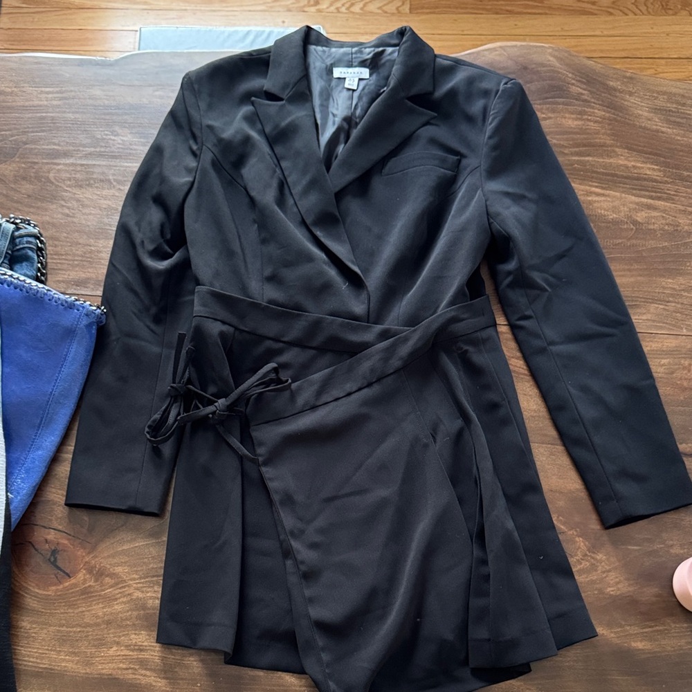 Topshop Black Women's Blazer Dress with Belt